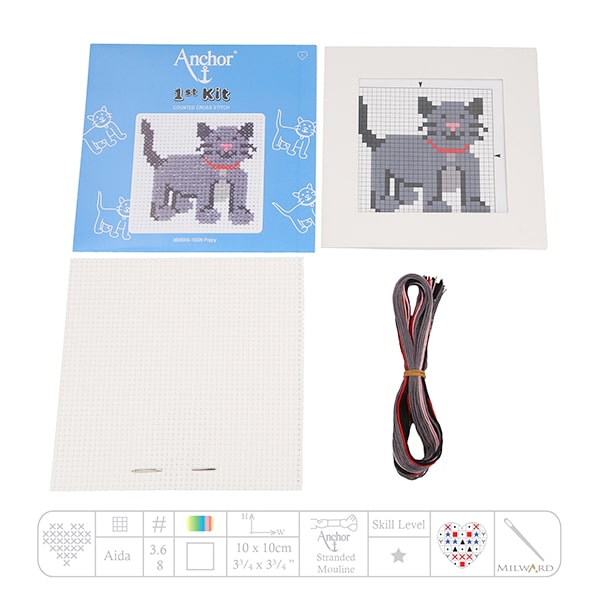 set broderie copii anchor pisica poppy