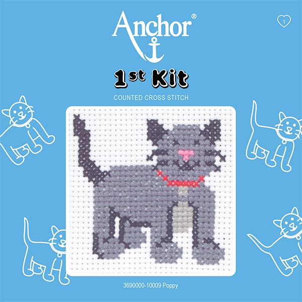 set broderie copii anchor pisica poppy