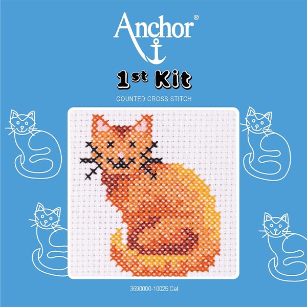 set broderie copii anchor pisica cat